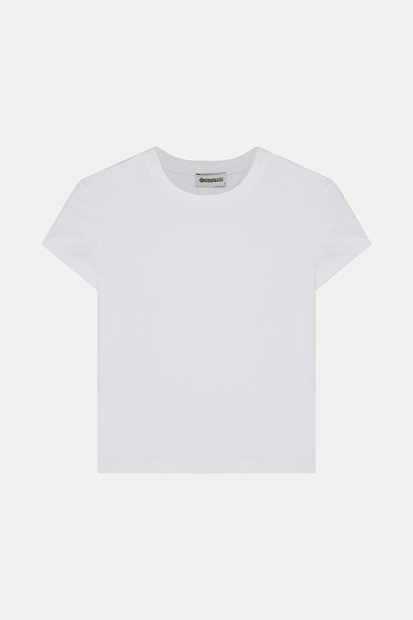 White Crew Neck Women's T-Shirt 5