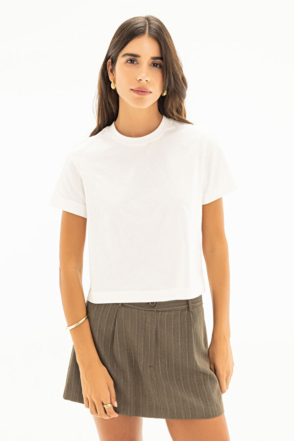 White Crew Neck Women's T-Shirt