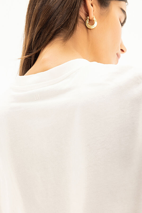 White Crew Neck Women's T-Shirt 4