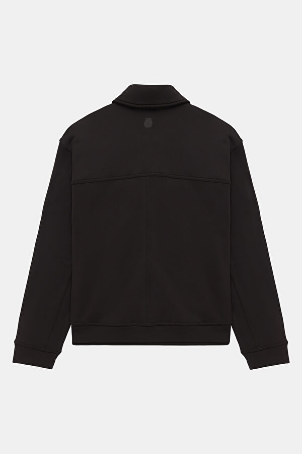 Siyah Dik Yaka Kadın Sweatshirt 2