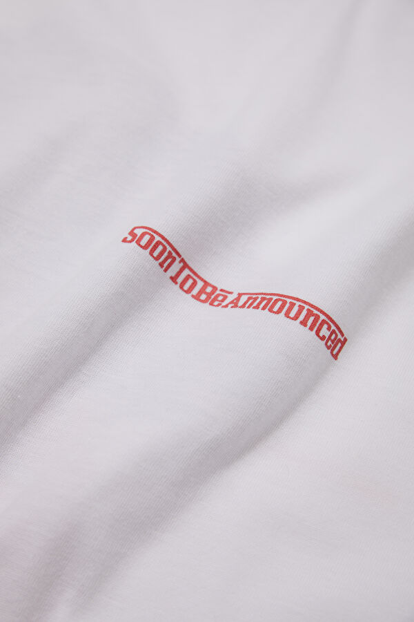 Oversize White Crew Neck Printed Men's T-Shirt 4
