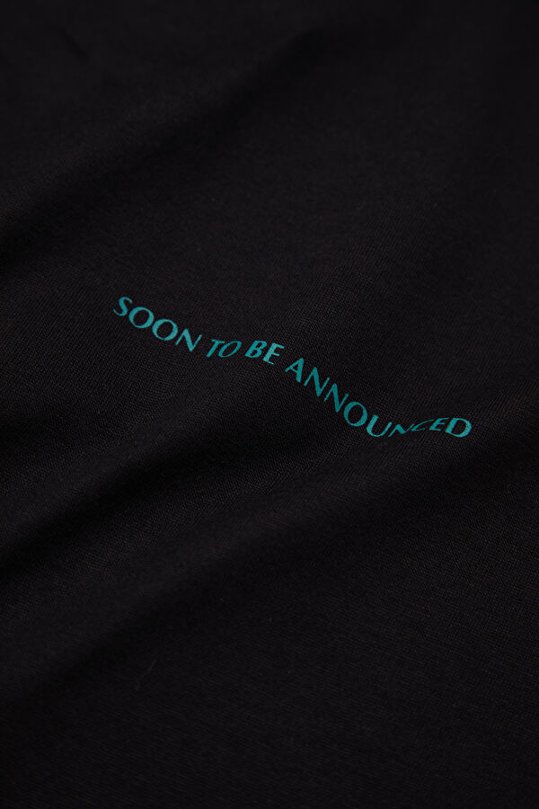 Oversize Black Crew Neck Printed Men's T-Shirt 4