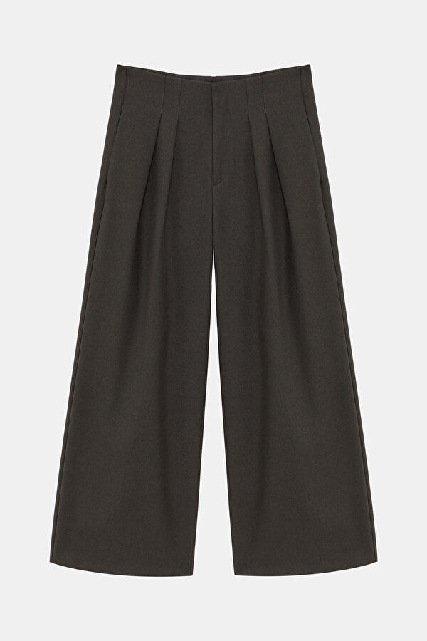 Grey Wide Leg Women's Trousers