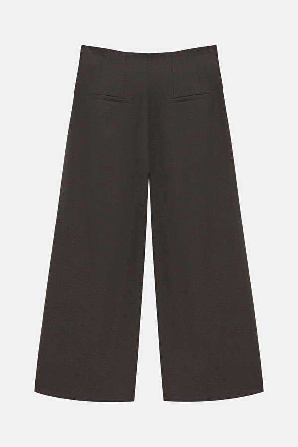 Grey Wide Leg Women's Trousers 2