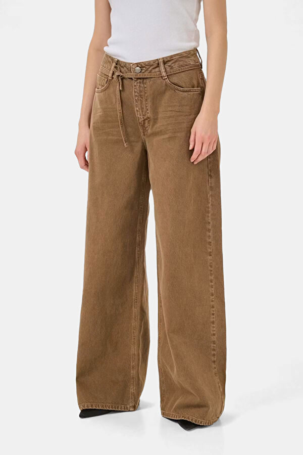 Açık Kahve Wide Leg Kadın Pantolon 2