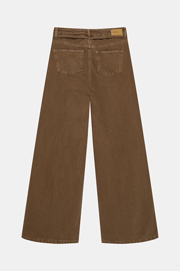 Açık Kahve Wide Leg Kadın Pantolon 4