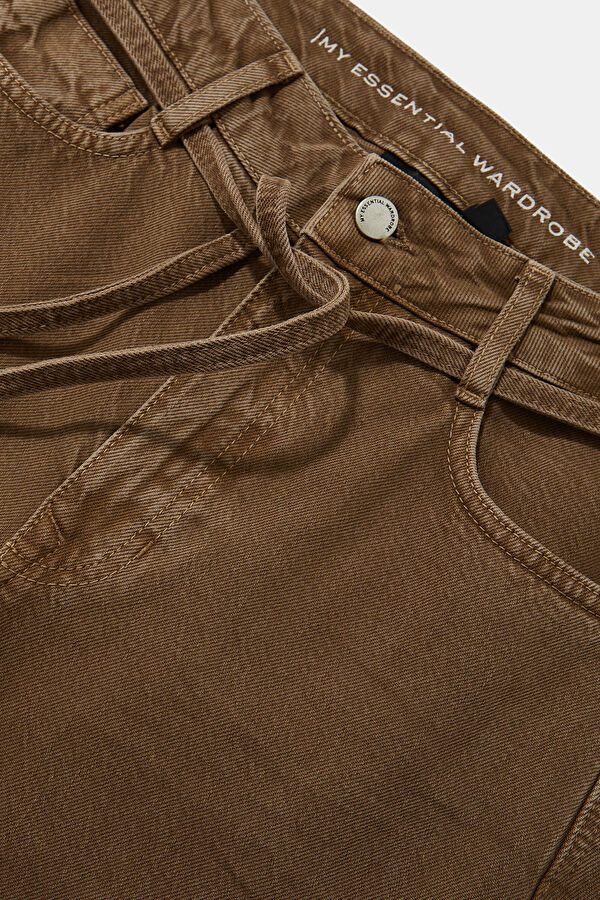 Açık Kahve Wide Leg Kadın Pantolon 5