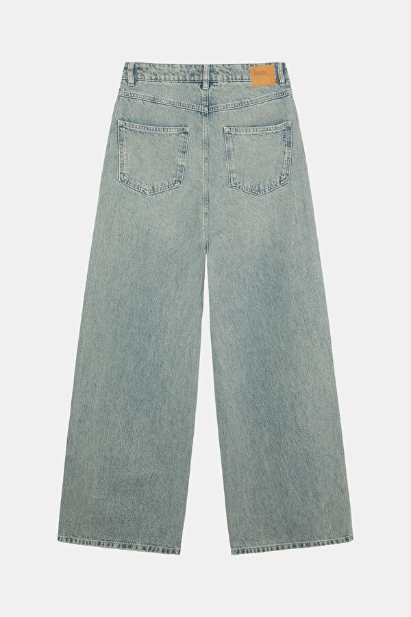 Blue Wide Leg Women's Trousers 2