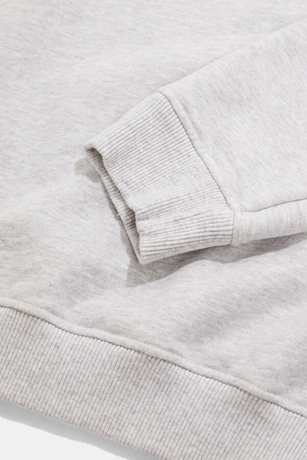 Açık Gri Relax Kalıp Bisiklet Yaka Erkek Sweatshirt 5
