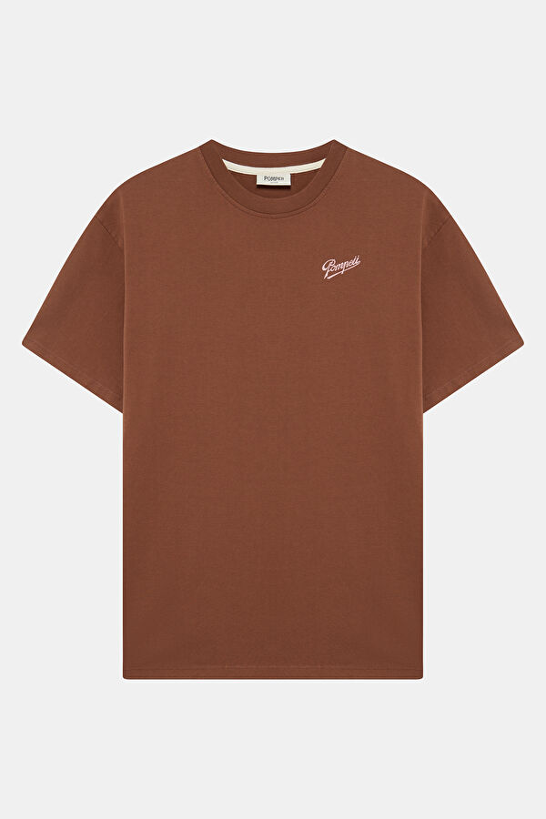 Relax Fit Coffee Crew Neck Printed Men's T-Shirt