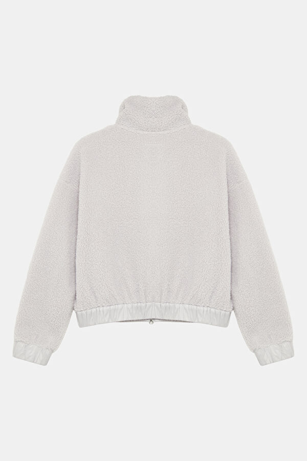 Sori Açık Gri Dik Yaka Kadın Sweatshirt 2