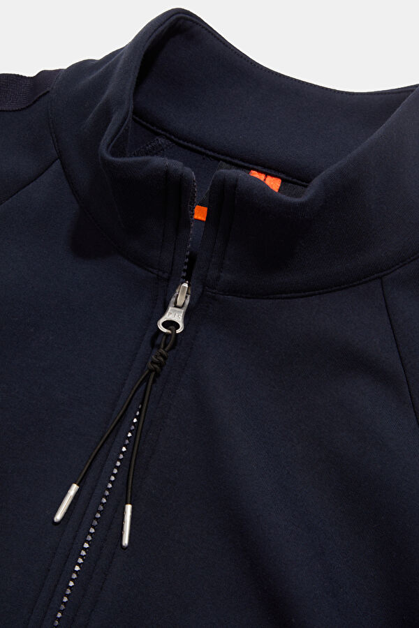 Lacivert Dik Yaka Kadın Sweatshirt 3