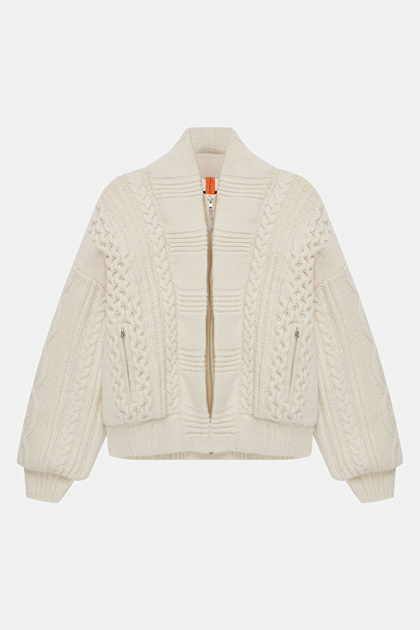 Nezuko Cream Double-Breasted Collar Women's Sweatshirt