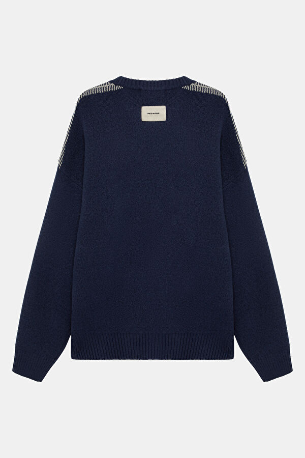 Lacivert Relax Kalıp Bisiklet Yaka Erkek Sweatshirt 2