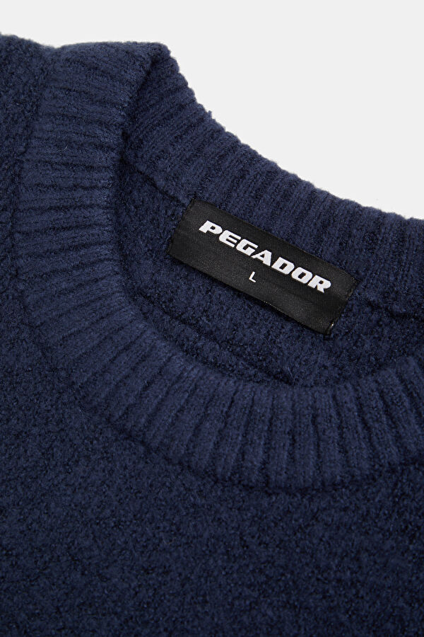 Lacivert Relax Kalıp Bisiklet Yaka Erkek Sweatshirt 3