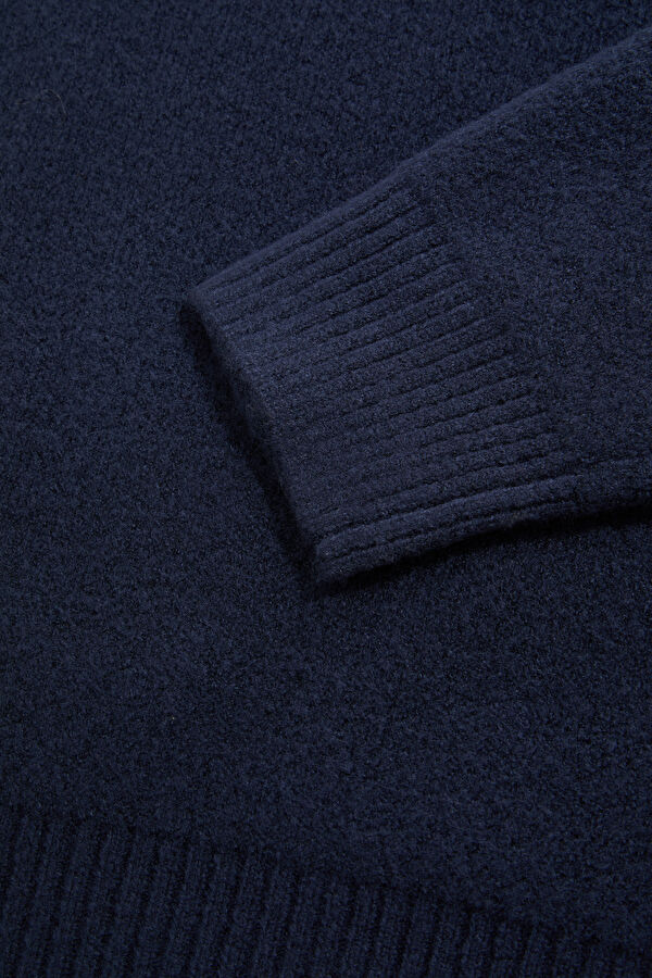 Lacivert Relax Kalıp Bisiklet Yaka Erkek Sweatshirt 5