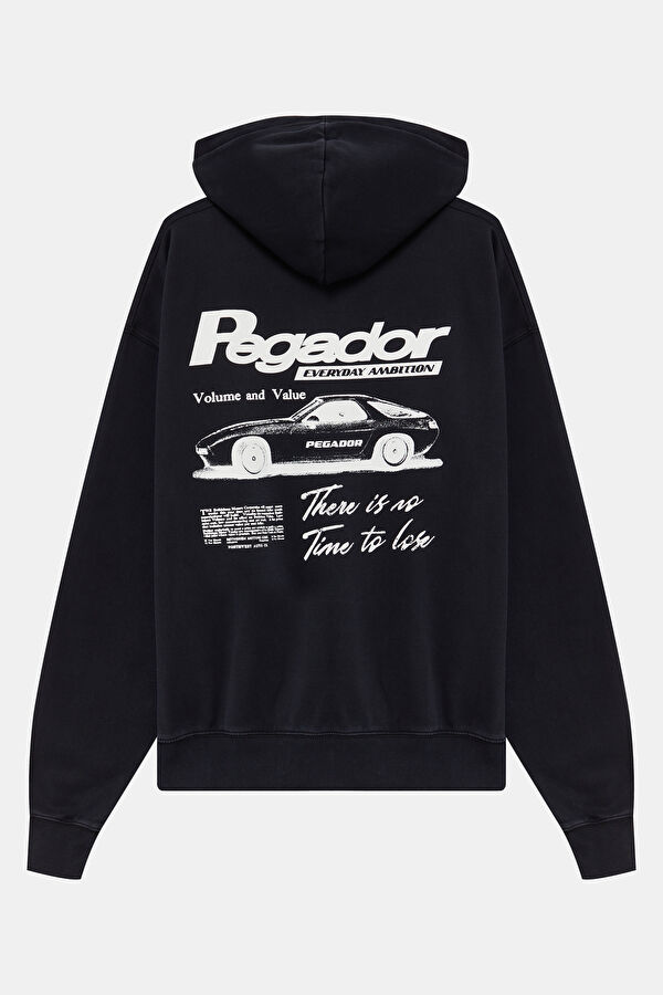 Siyah Relax Kalıp Kapuşonlu Erkek Sweatshirt 2