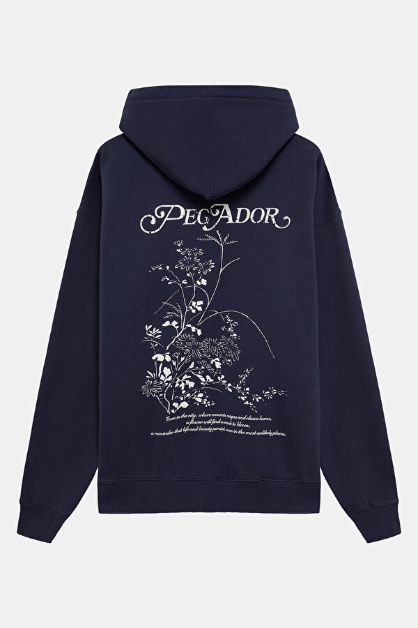 Lacivert Relax Kalıp Kapuşonlu Erkek Sweatshirt 2