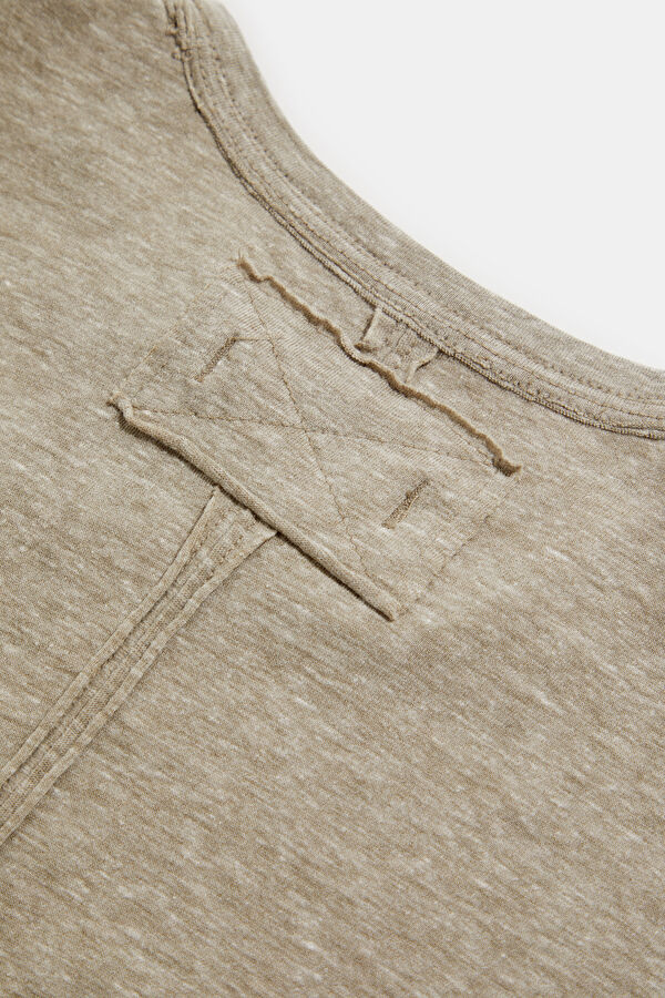 Beige Crew Neck Women's T-Shirt 5