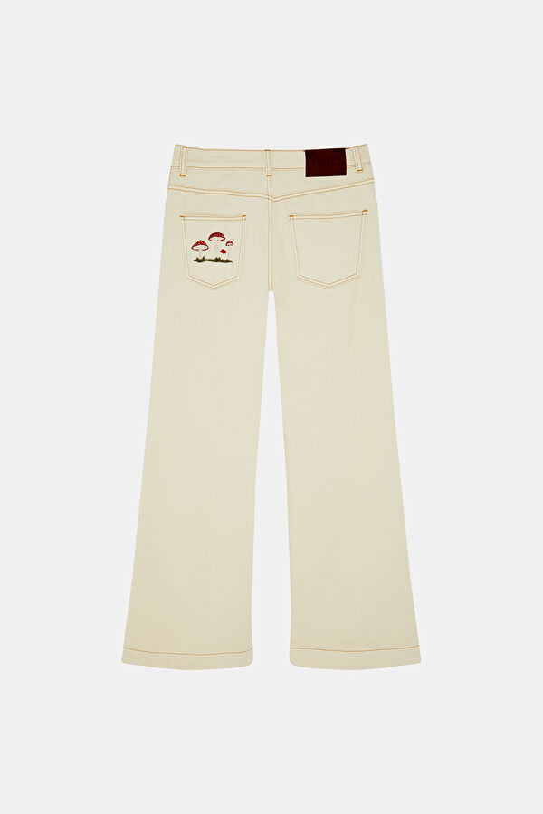 Bej Wide Leg Kadın Pantolon 10