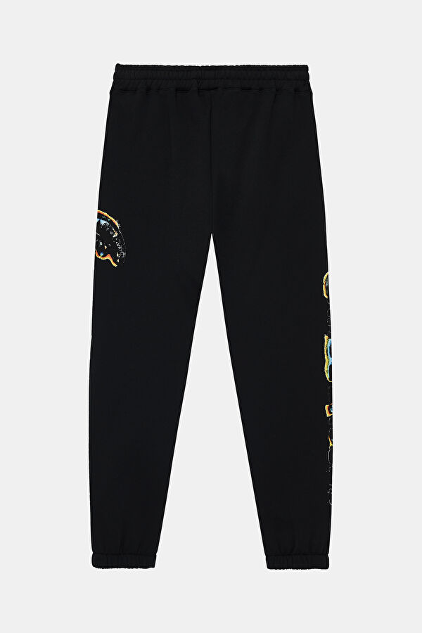 Relax Fit Black Straight Leg Sports Pants 2