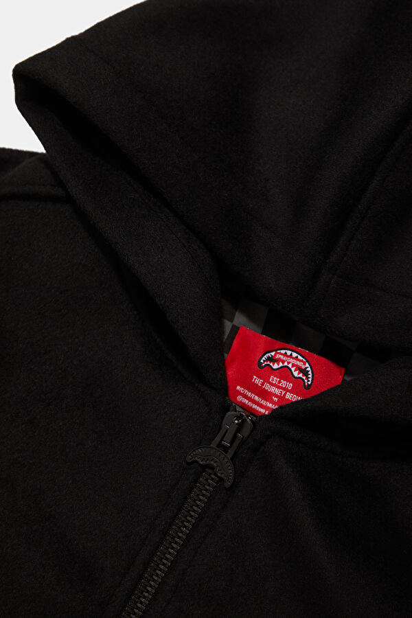 Siyah Relax Kalıp Kapuşonlu Erkek Sweatshirt 3