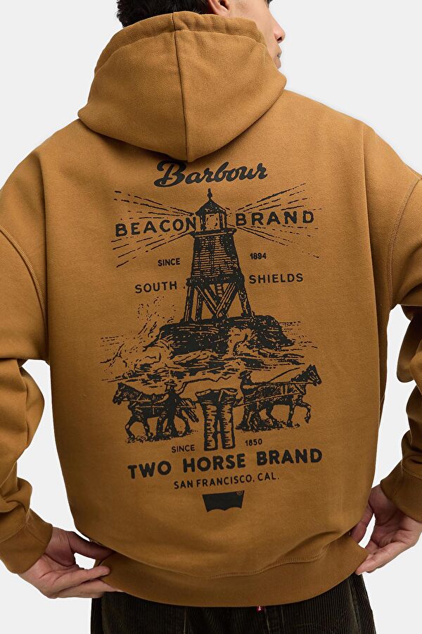 X Levi's Graphic Brown Hooded Men's Sweatshirt 7