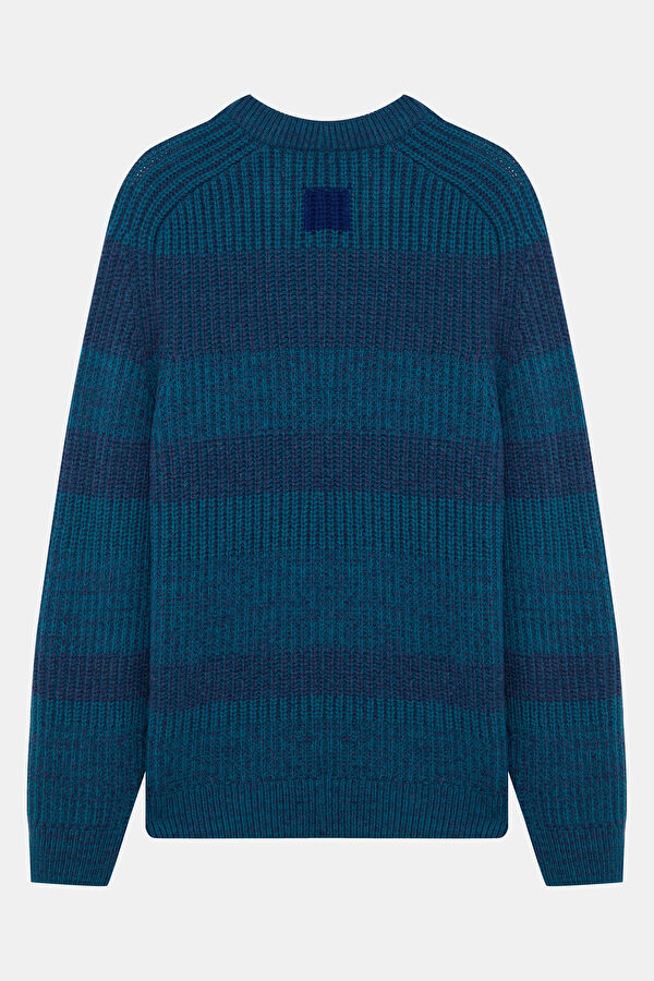 X Paul Smith Saddle Crew Mavi Çizgili Erkek Kazak 2