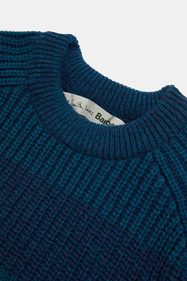 X Paul Smith Saddle Crew Mavi Çizgili Erkek Kazak 3