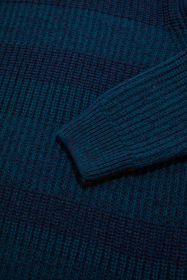 X Paul Smith Saddle Crew Mavi Çizgili Erkek Kazak 4