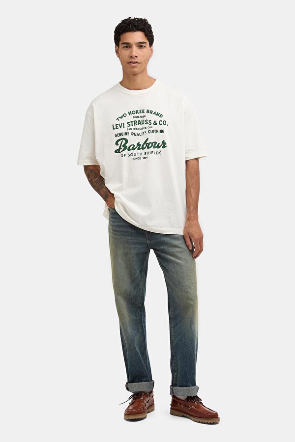 X Levi's Graphic Krem Bisiklet Yaka Baskılı Erkek T-Shirt 5