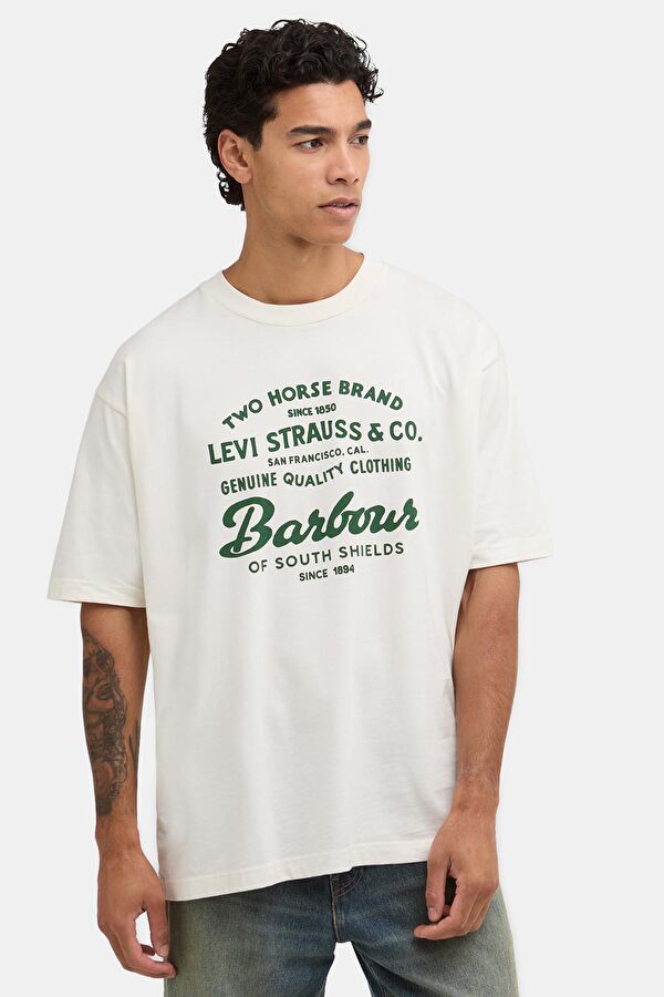 X Levi's Graphic Krem Bisiklet Yaka Baskılı Erkek T-Shirt 7