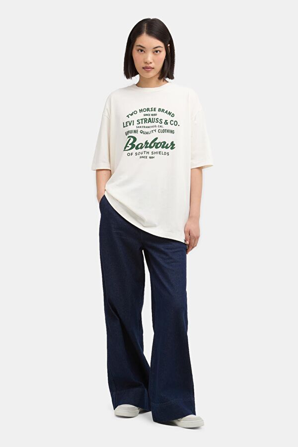 X Levi's Graphic Krem Bisiklet Yaka Baskılı Erkek T-Shirt 10