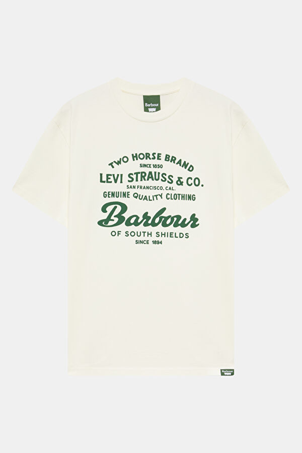 X Levi's Graphic Krem Bisiklet Yaka Baskılı Erkek T-Shirt