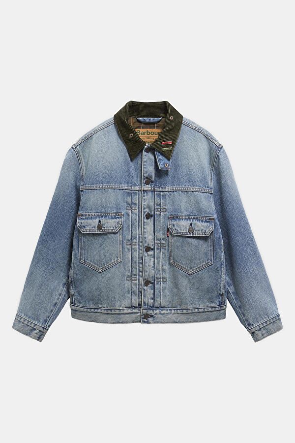 X Levi's Type 2 Denim Açık Mavi Düğmeli Erkek Ceket