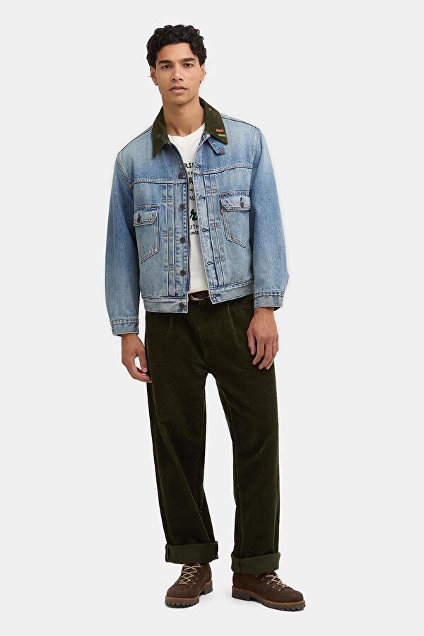 X Levi's Type 2 Denim Açık Mavi Düğmeli Erkek Ceket 3