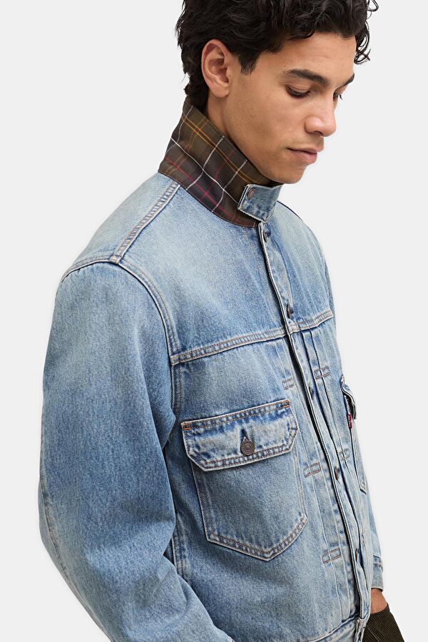 X Levi's Type 2 Denim Açık Mavi Düğmeli Erkek Ceket 7