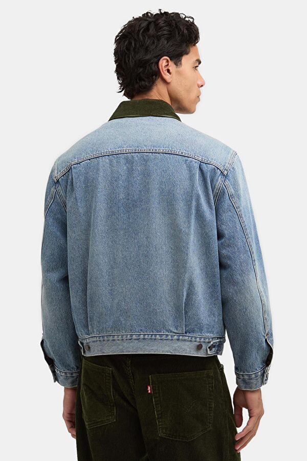 X Levi's Type 2 Denim Açık Mavi Düğmeli Erkek Ceket 11