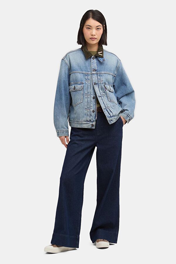 X Levi's Type 2 Denim Açık Mavi Düğmeli Erkek Ceket 12