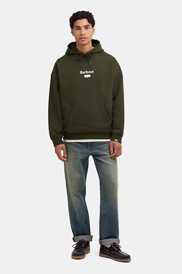 X Levi's Graphic Koyu Yeşil Kapuşonlu Erkek Sweatshirt 5