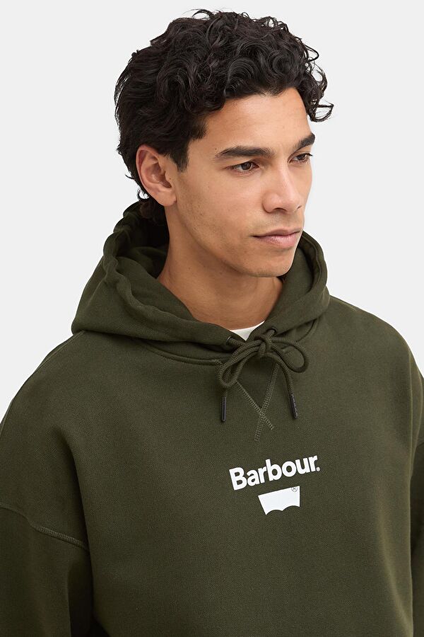 X Levi's Graphic Koyu Yeşil Kapuşonlu Erkek Sweatshirt 6