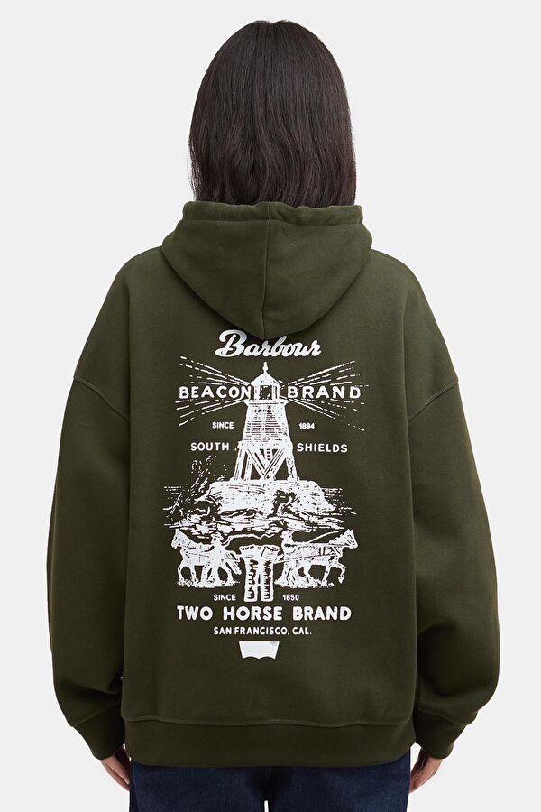 X Levi's Graphic Koyu Yeşil Kapuşonlu Erkek Sweatshirt 12