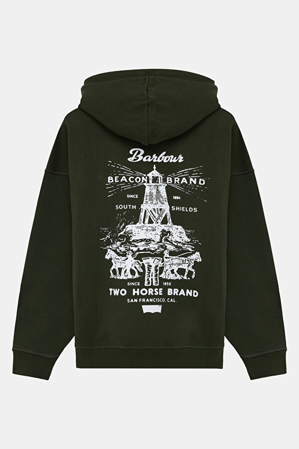X Levi's Graphic Koyu Yeşil Kapuşonlu Erkek Sweatshirt 2