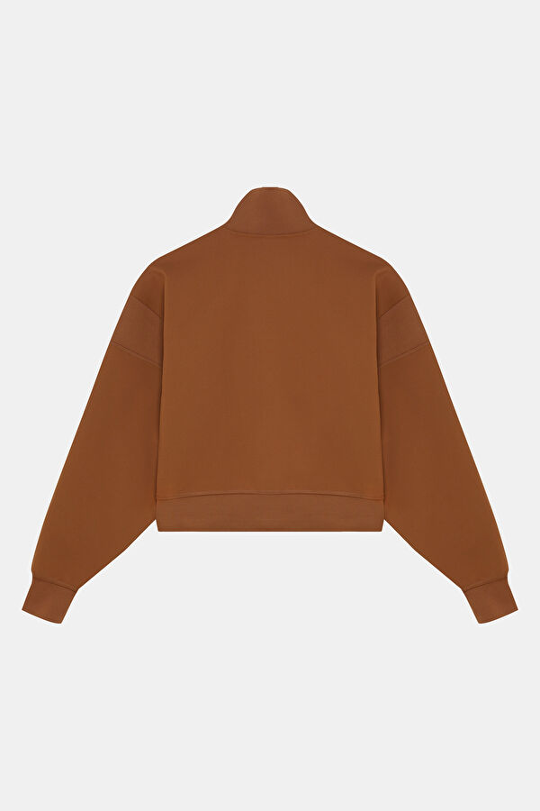 By Stella McCartney Kahve Relax Kalıp Dik Yaka Kadın Sweatshirt 5