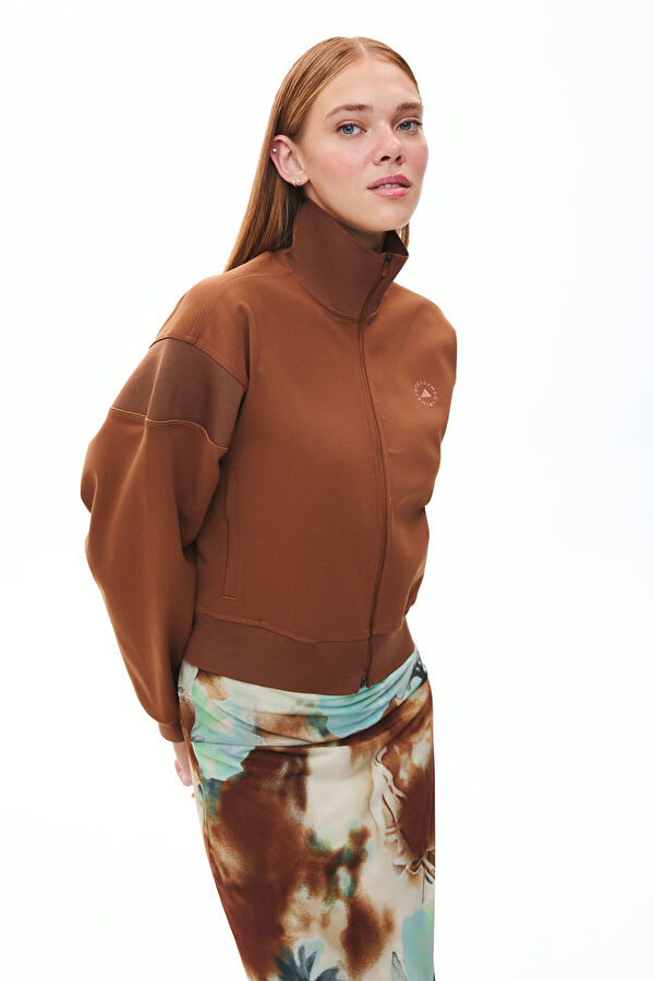 By Stella McCartney Kahve Relax Kalıp Dik Yaka Kadın Sweatshirt