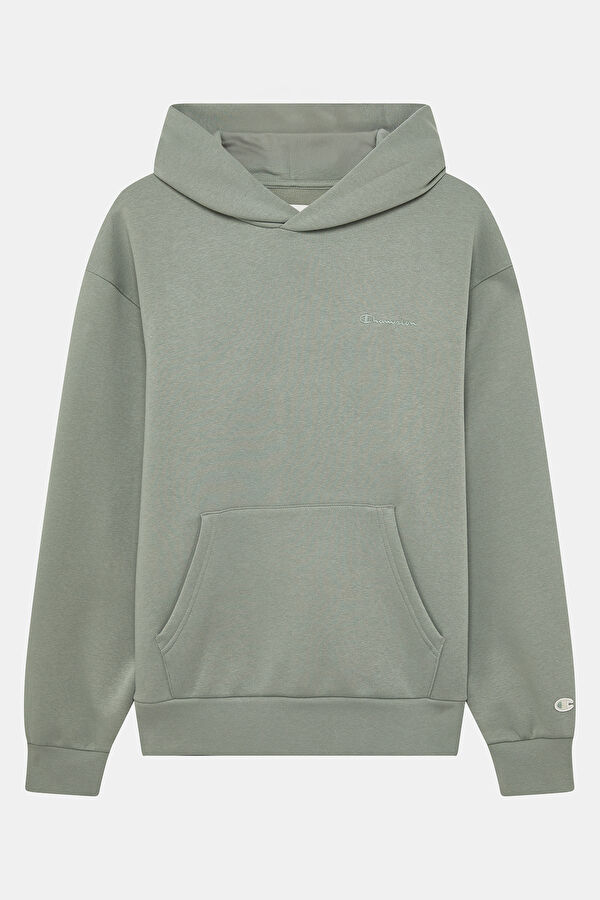 Yeşil Relax Kalıp Kapuşonlu Erkek Sweatshirt