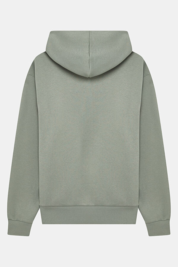 Yeşil Relax Kalıp Kapuşonlu Erkek Sweatshirt 2