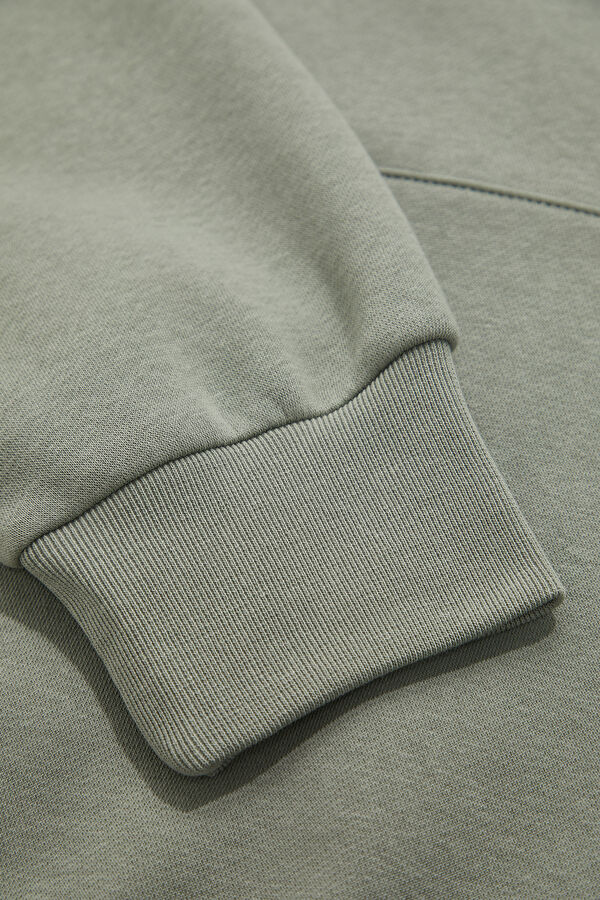 Yeşil Relax Kalıp Kapuşonlu Erkek Sweatshirt 5