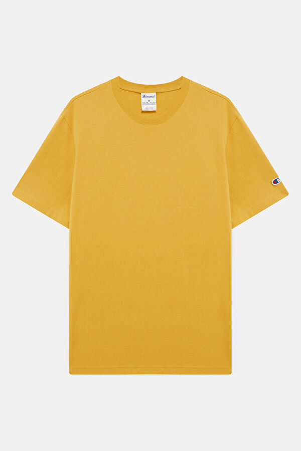 Relax Kalıp Hardal Bisiklet Yaka Erkek T-Shirt