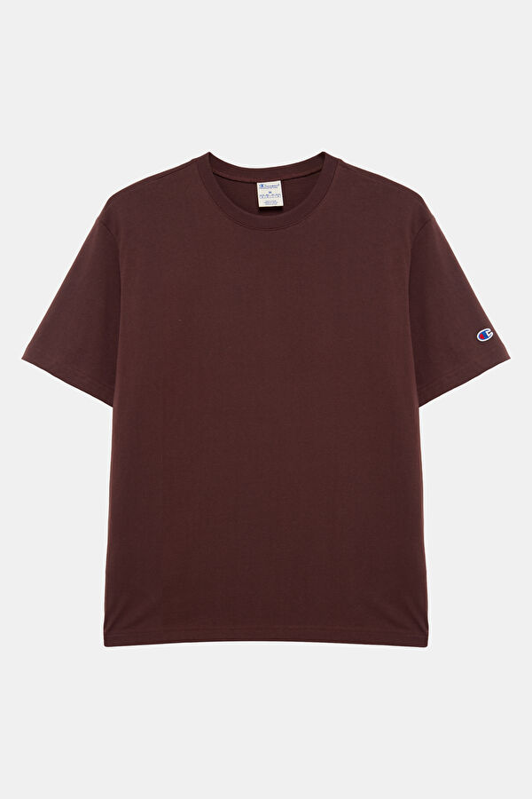 Relax Kalıp Kahve Bisiklet Yaka Erkek T-Shirt
